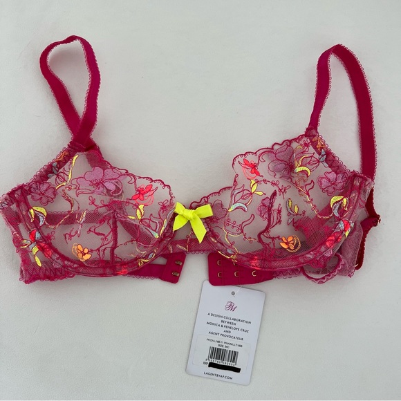 Agent Provocateur Lace Mesh Satin Trim Bra 34C - Picture 4 of 7